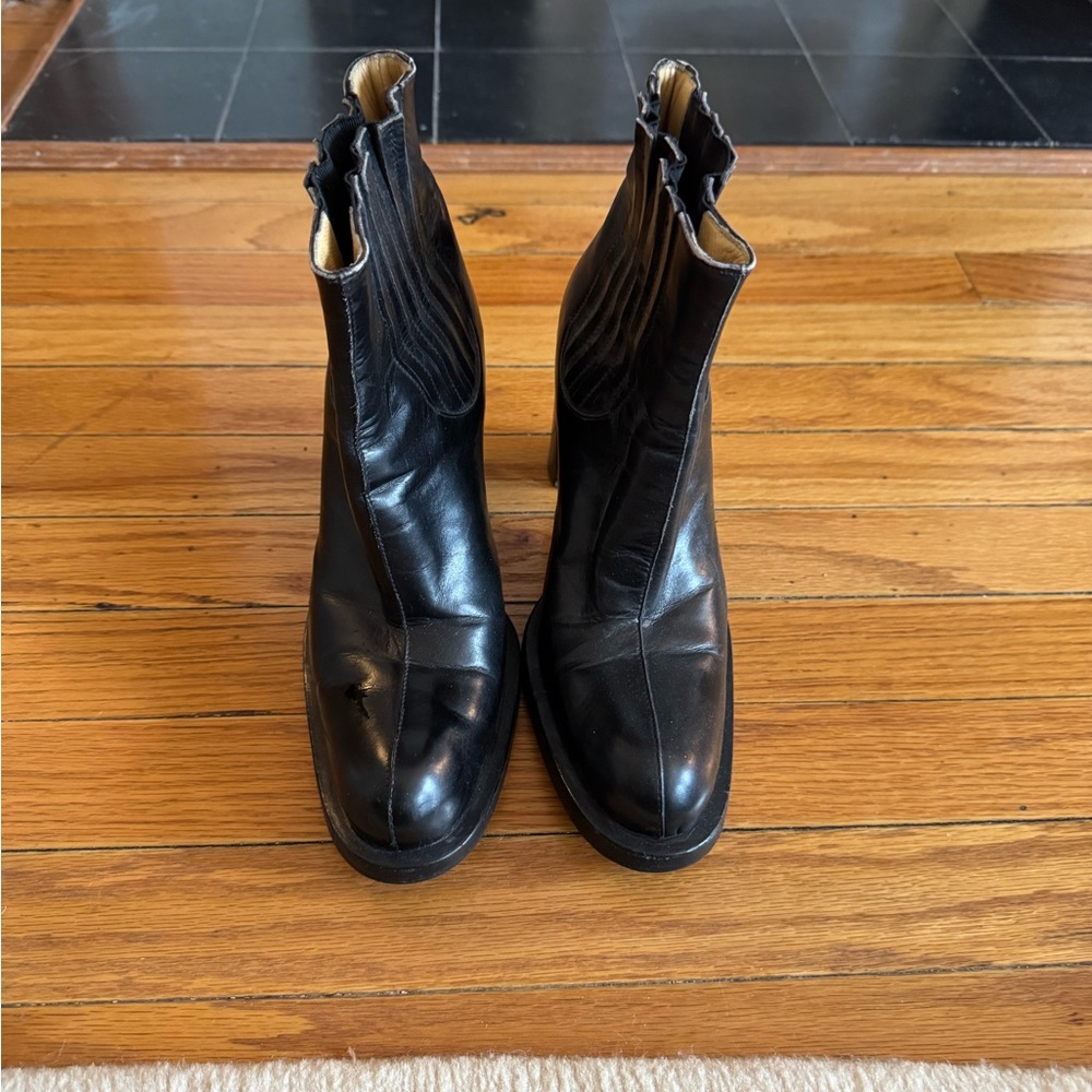 Black Leather Ankle Boots